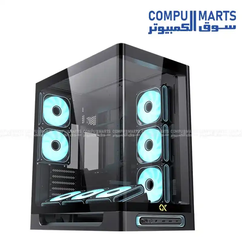 Xigmatek Heaven Air  Mid Tower Case 8 ARGB Fans PWM Type-C E-ATX Support BTF Curved Glass
