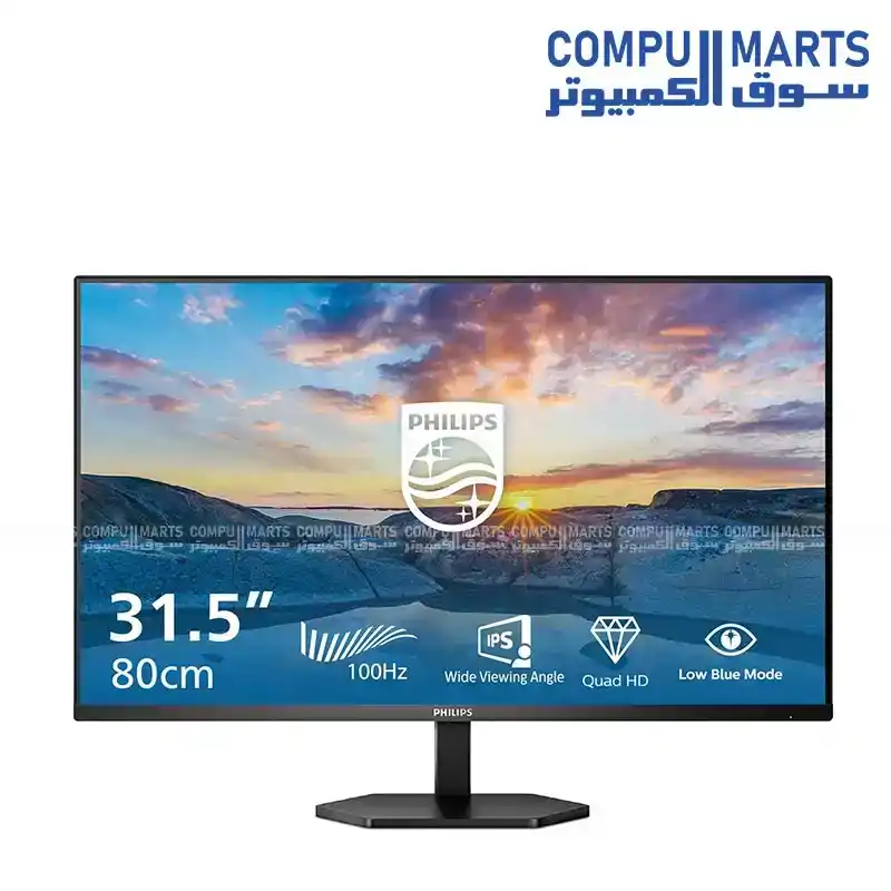 Philips 32E1N3500 31.5" QHD (2560x1440) IPS Monitor - 100Hz, 1ms MPRT, HDR10, sRGB 117%, Adaptive Sync, Dual HDMI 2.0 & DisplayPort - Black