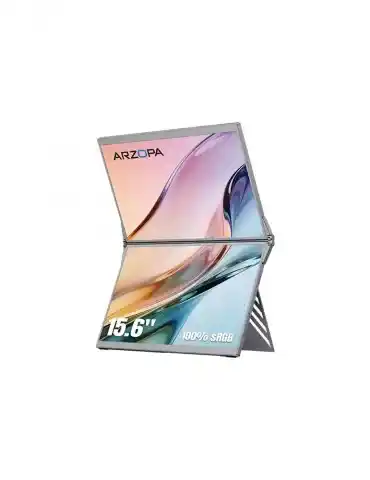 Arzopa E1 Dual-Screen Portable Monitor – 15.6" ×2 FHD IPS USB-C - HDR - Aluminum Design
