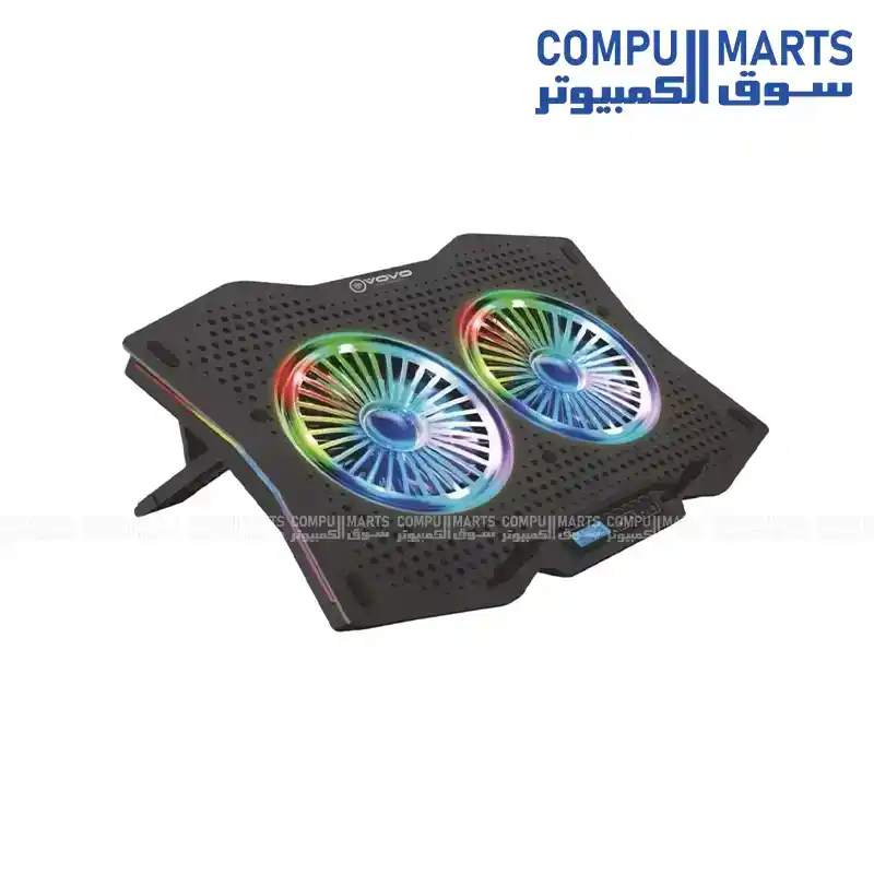 VOVO V-08 Gaming Laptop Cooling Pad 2 × 140mm Fans 1400 RPM 5W 5V DC