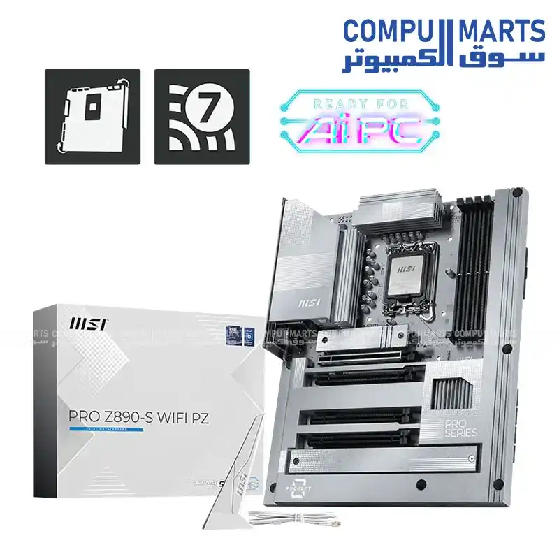 MSI PRO Z890-S WIFI PZ Motherboard – Intel Z890, LGA 1851, DDR5, PCIe 5.0, WiFi 7
