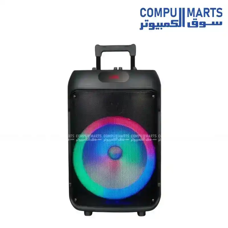 VOVO V-1225 RGB Battery Party Speaker Subwoofer 12 Inch Bluetooth USB AUX