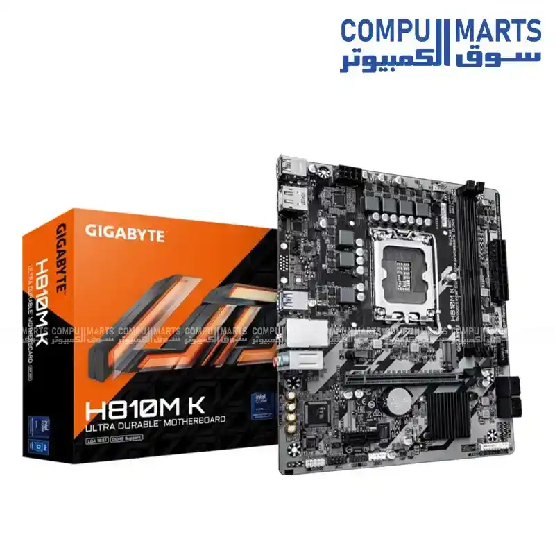 GIGABYTE H810M-K Micro ATX Motherboard – LGA1851, Intel H810 Chipset, DDR5 128GB, PCIe 4.0 x16, M.2 PCIe 4.0, DisplayPort 2.1 & HDMI 2.1