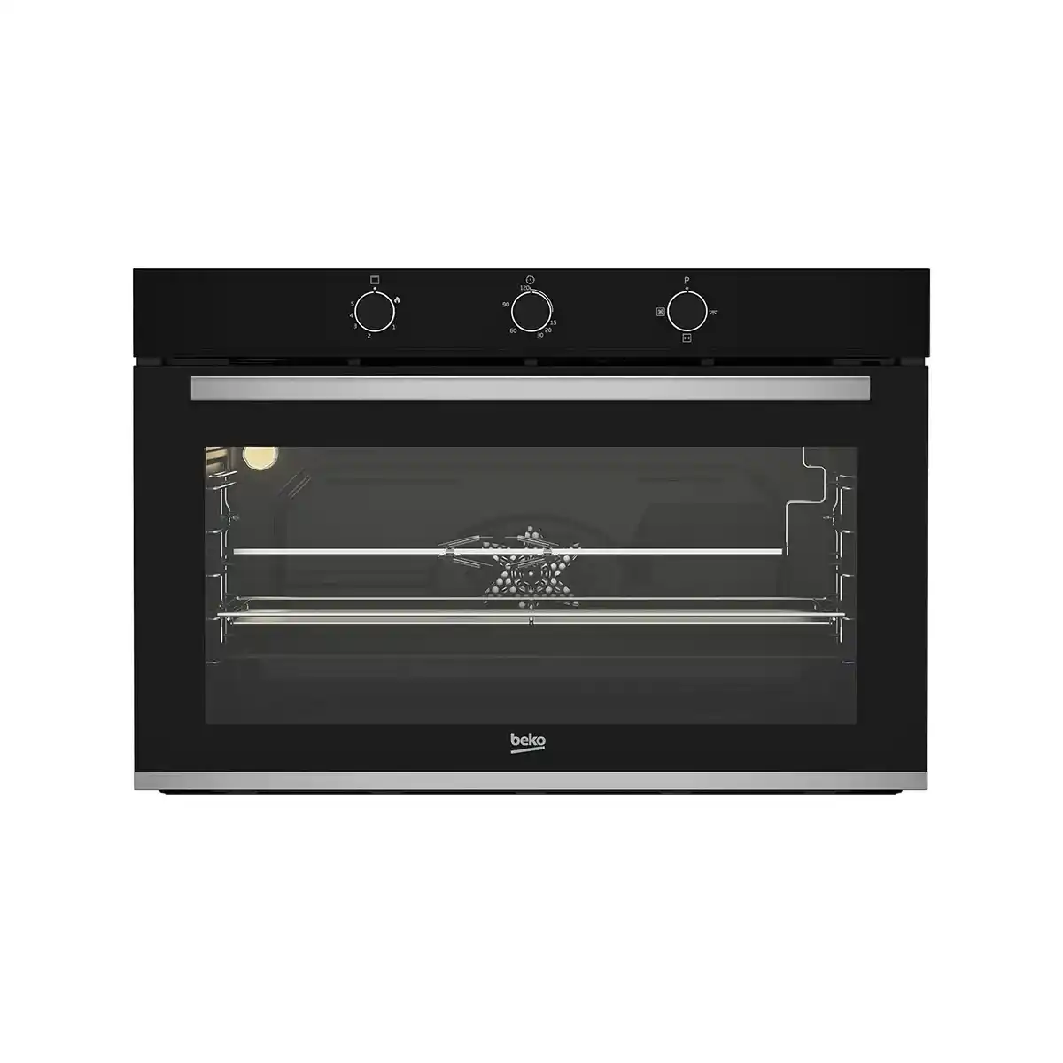 Beko Gas Built-in Ovens 90cm - Gas Safety- Cooling Fan - Cooking fan Integrated Electronic Ignition - closed door grill