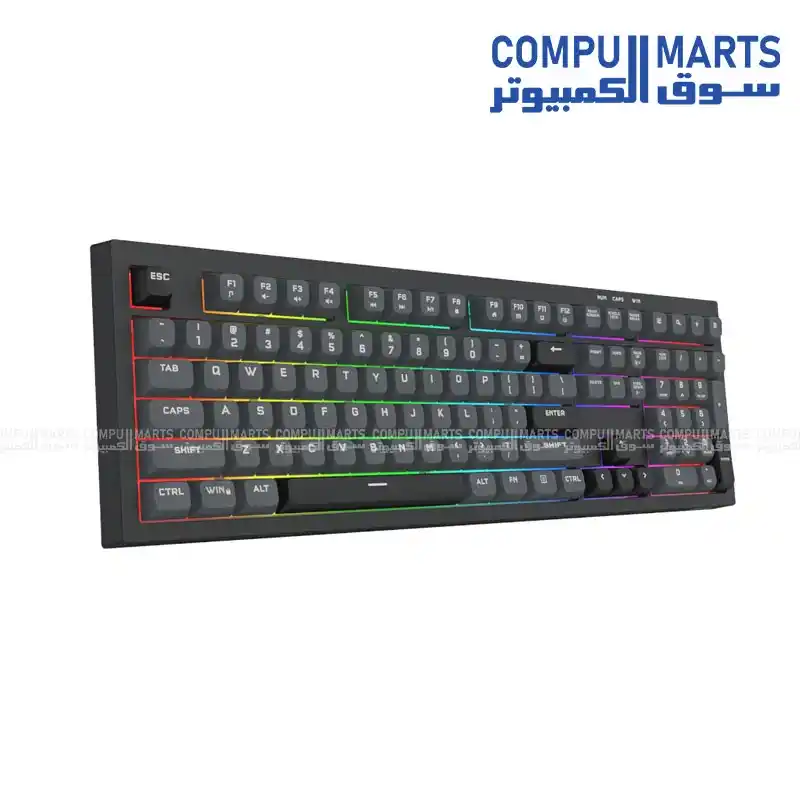 Redragon K518 CRUX RGB Membrane Gaming Keyboard 108 Keys Anti-Ghosting USB Wired