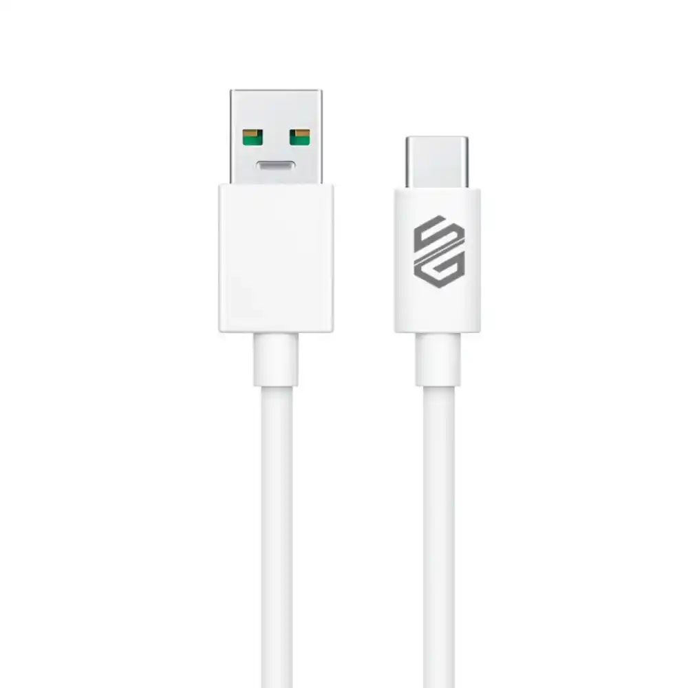 كابل Smart Gate USB-A إلى USB-C من PVC بطول 1 متر – شحن سريع – أبيض