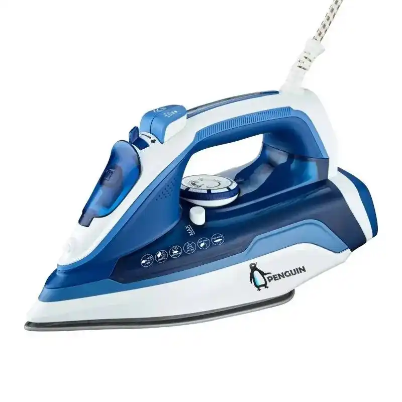 مكواة بخار Penguin PI-2200 بقوة 2200 وات مع قاعدة سيراميك – أزرق