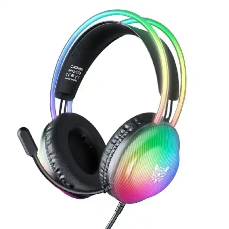 اونيكوما X29 سماعة رأس سلكية للألعاب RGB مع ميكروفون إلغاء الضوضاء
