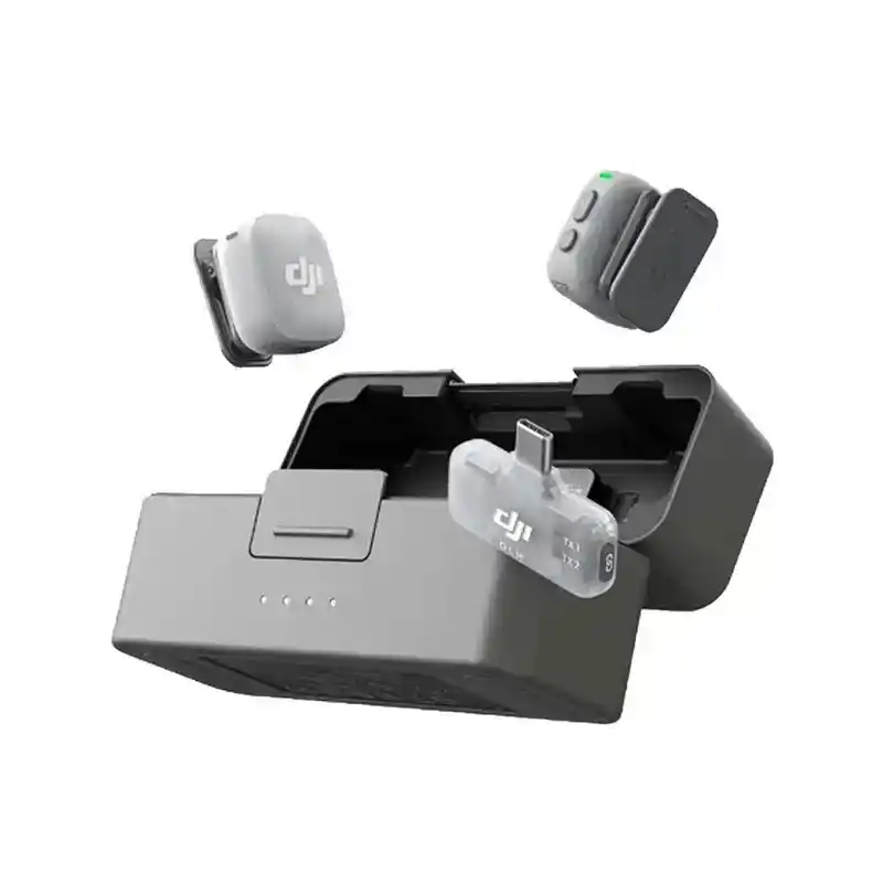 DJI مايك ميني 2 (2 مايك + جهاز استقبال للموبايل + علبة شحن)
