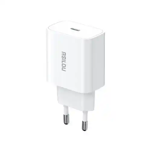 شاحن حائط RSILOU USB Type-C GaN شحن فائق السرعة 20 وات  (R4232-001) – أبيض