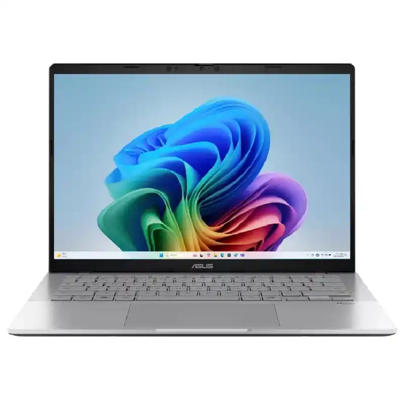 لابتوب ASUS VivoBook S14 بمعالج Snapdragon X X1 26 100، 16GB RAM، 512GB SSD، كارت Qualcomm Adreno، شاشة 14 بوصة FHD، ويندوز 11، موديل S3407QA-SF067W - فضي