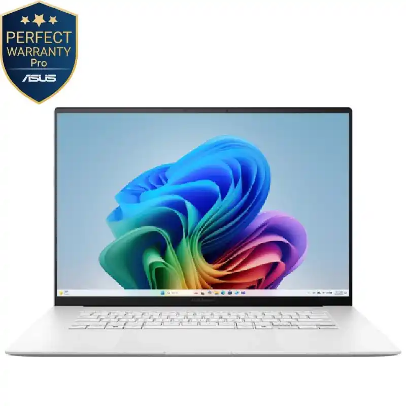 لابتوب ASUS ZenBook S16 UM5606W بمعالج AMD Ryzen AI 9 HX 370، 32GB RAM، 2TB SSD، كارت AMD Radeon 890M، شاشة 16 بوصة 3K، ويندوز 11 - أبيض