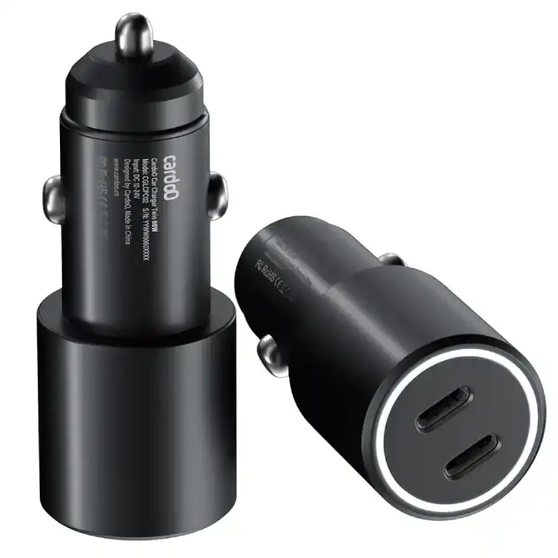 كاردو شاحن سيارة بمنفذين USB-C، 60 واط، CGLCPC02B