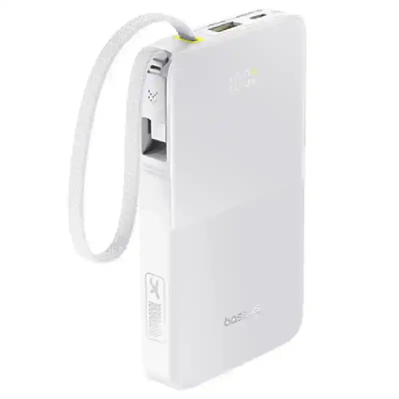 بايسوس EnerFill Bipow2 برو باور بانك بسعة 10000 مللي أمبير، شحن سريع بقوة 22.5 واط، كابل مدمج، FC51