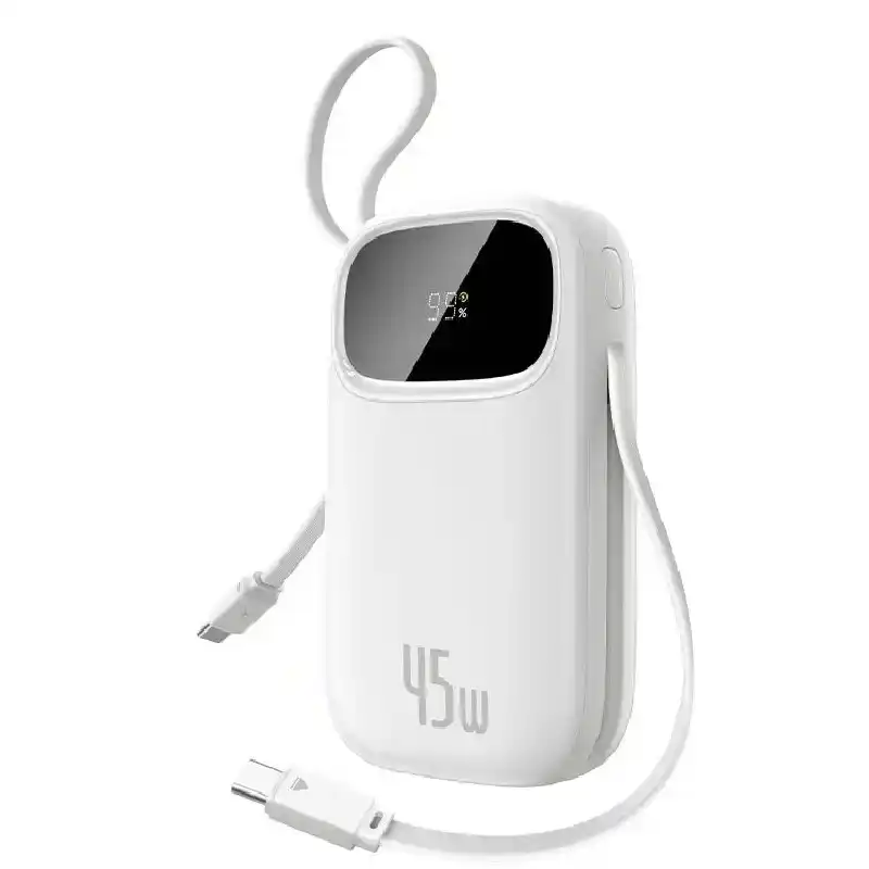 بايسوس EnerFill FC31 باور بنك بشاشة دجيتال مع كابلين USB-C مدمجين، 10000 مللي أمبير، 45 واط