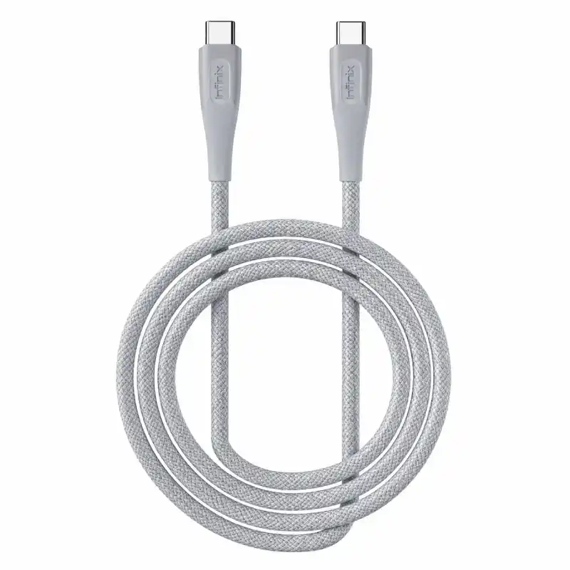 كابل Infinix USB Type-C إلى USB Type-C 60 واط  (XDC123) – رمادي