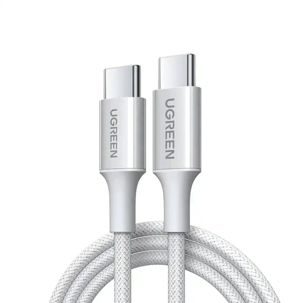 كابل UGREEN USB-C إلى USB-C PD بقدرة 60 واط وطول 2 متر , 65248 – أبيض