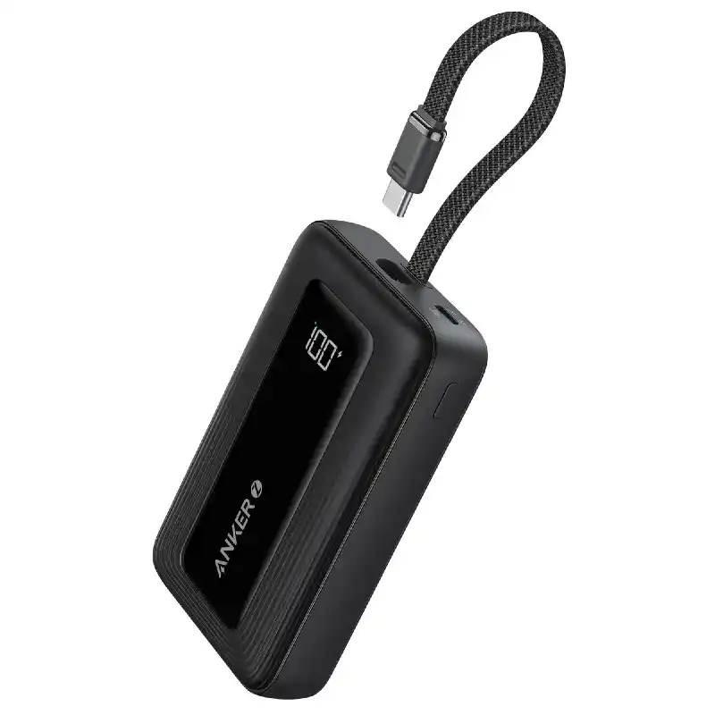 أنكر زولو باور بنك بسعة 10000 مللي أمبير، 30 واط، مزود بكابل USB-C مدمج، A1688H11