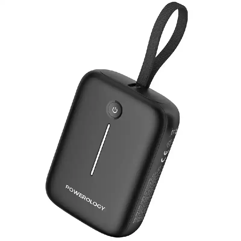 باورولوجي باور بانك 10000 مللي أمبير مع كابل USB-C، ٢٠ واط، PPBCHA66-BK