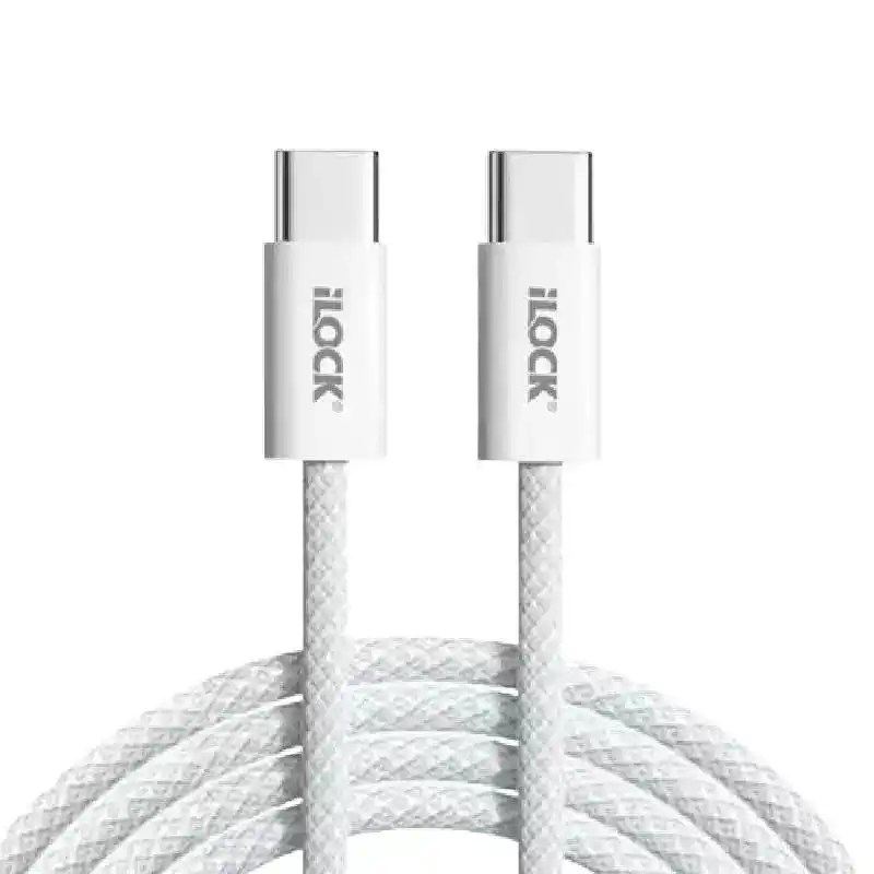 كابل iLook USB-C إلى USB-C مضفر بطول 1 متر – 240 وات PD – أسود