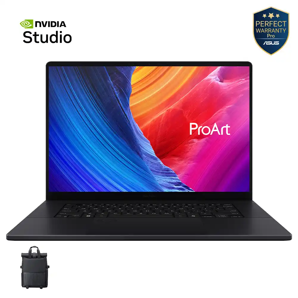 أسوس ProArt P16 H7606WW-SE926W - GeForce RTX 5080 - Ryzen AI 9 HX 370 - 64 جيجا بايت - 2 تيرا بايت - 16 بوصة 4K اوليد 120 هرتز - ويندوز11