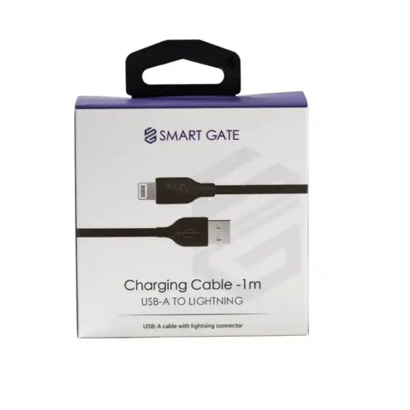 كابل Smart Gate USB إلى Lightning 1 متر أسود لأجهزة آبل