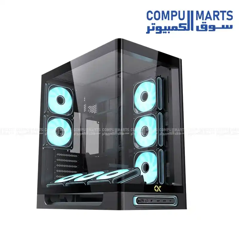 Case Xigmatek Heaven Arctic Mid Tower 8 ARGB PWM Fans E-ATX BTF Support Curved Glass