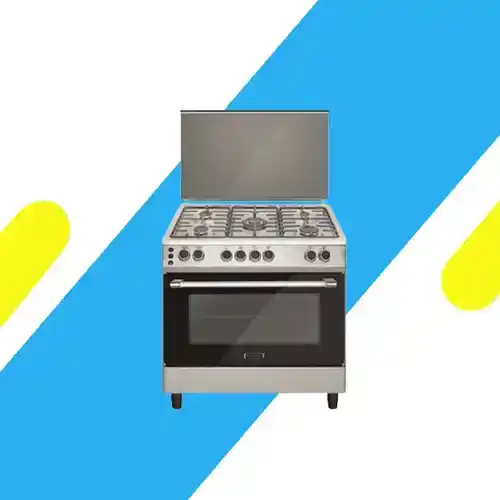 بوتاجاز إيكوماتيك غاز 5 شعلات – 90 سم – شعلة ثلاثية وشواية متعددة الوظائف – موديل – FS9204M