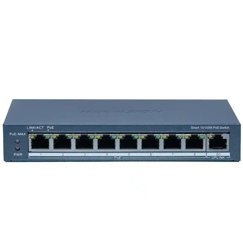 سويتش سمارت هيكفيجن 8 منافذ 10/100 ميجابت في الثانية PoE + منفذ (RJ45) 10/100/1000 ميجابت في الثانية DS-3E1309P-EI Managed Desktop Uplink