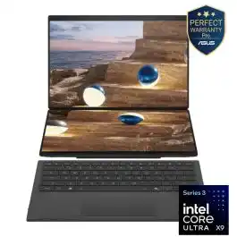 لابتوب أسوس Zenbook Duo معالج Intel Core Ultra X9-378H رام 32GB LPDDR5X تخزين 1TB SSD كارت الشاشة Intel Arc شاشة "14 تاش 3K OLED 144Hz نظام تشغيل Windows 11 اسود