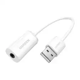 كابل صوت Ugreen 30712 USB-A لـ 3.5mm 50cm White ابيض