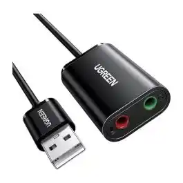 محول صوت خارجي USB 2.0 من UGREEN طراز US205 30724 (أسود)