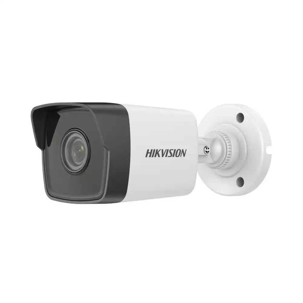 كاميرا مراقبة خارجية Bullet IP من Hikvision موديل DS-2CD1023G0E-I بدقة 2MP و40m ودعم PoE وعدسة 4mm وحماية IP67