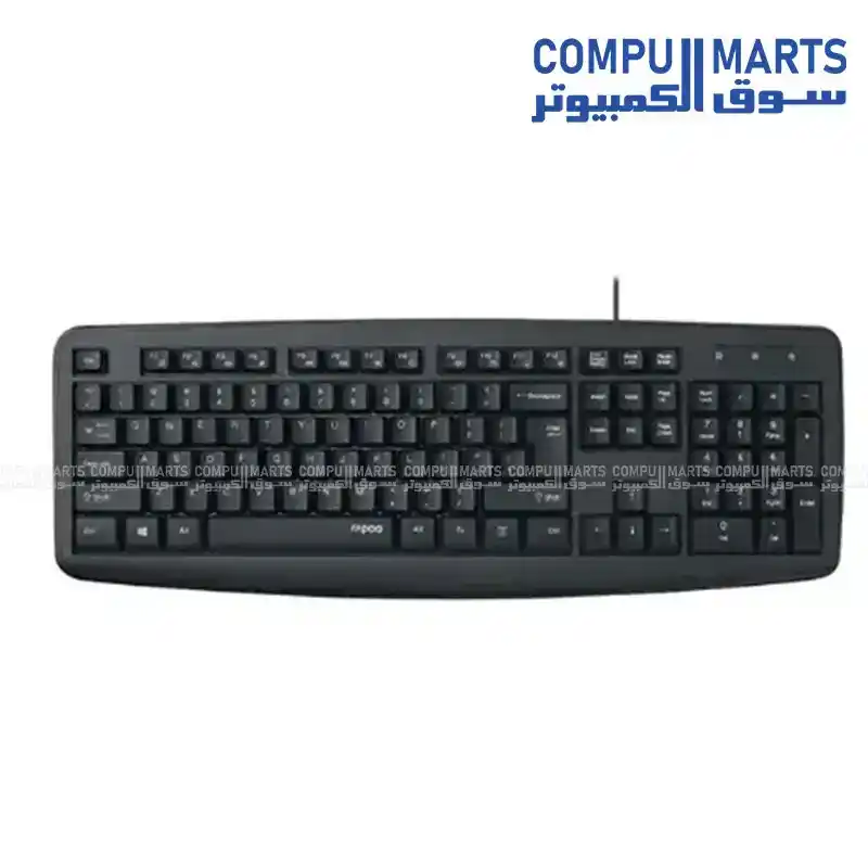 Rapoo NK2600 USB Wired Keyboard Full-Size Spill-Resistant