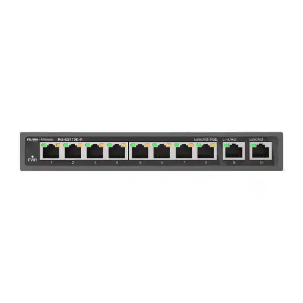 رويجي ريي RG-ES110D-P سويتش Unmanaged PoE مزود بـ 8 منافذ، 10/100 ميجابايت