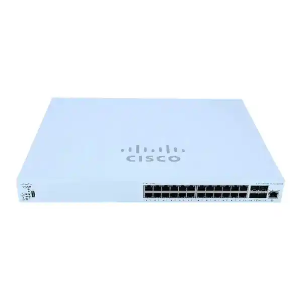 سيسكو CBS350-24XT سويتش Managed، مزود بـ24 منفذ جيجابت نحاسي مع 4 منافذ جيجابت SFP+