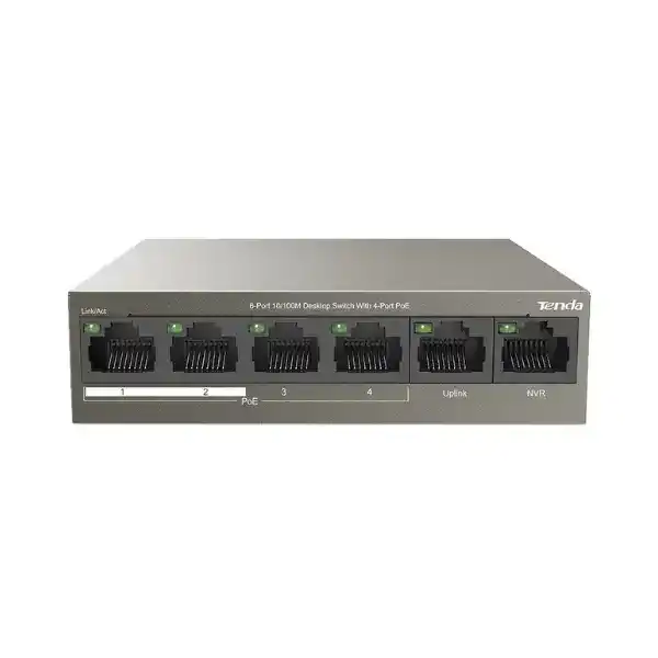 تيندا TEF1106P-4-63W سويتش PoE، مزود بـ6 منافذ