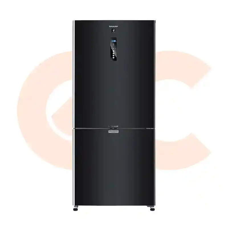 Best-Selling ثلاجة شارب 558 لتر كومبي انفرتر ديجيتال 2 باب أسود موديل SJ-PV73K-BK | Available Now at EHAB Center Home Appliances