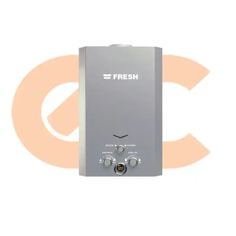 Best-Selling سخان فريش غاز10لتر ديجيتال ادابتر مدخنة سيلفر Silver F with Adapter 500021925 | Available Now at EHAB Center Home Appliances