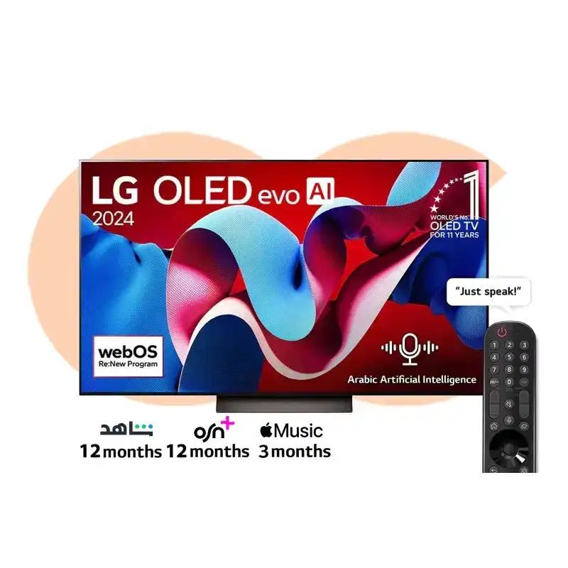 Best-Selling شاشة تلفزيون سمارت ال جى 77 بوصه OLED بدقة 4K UHD OLED77C46LA | Available Now at EHAB Center Home Appliances