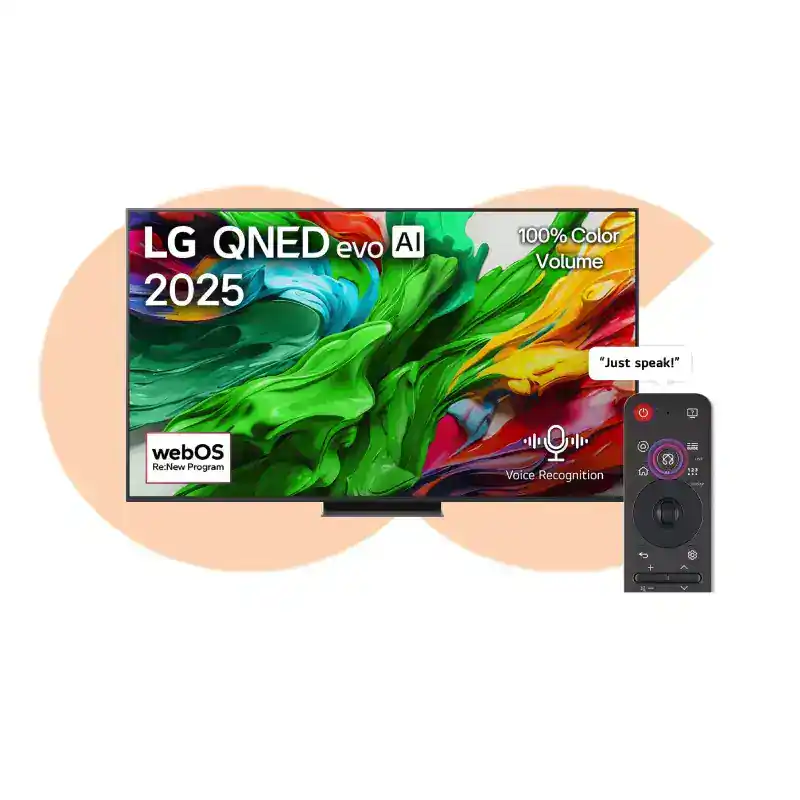 Best-Selling LG QNED evo AI MiniLED 4K 120 هرتز تلفزيون ذكي AI Magic Remote HDR10 65 بوصة 65QNED86A6A | Available Now at EHAB Center Home Appliances
