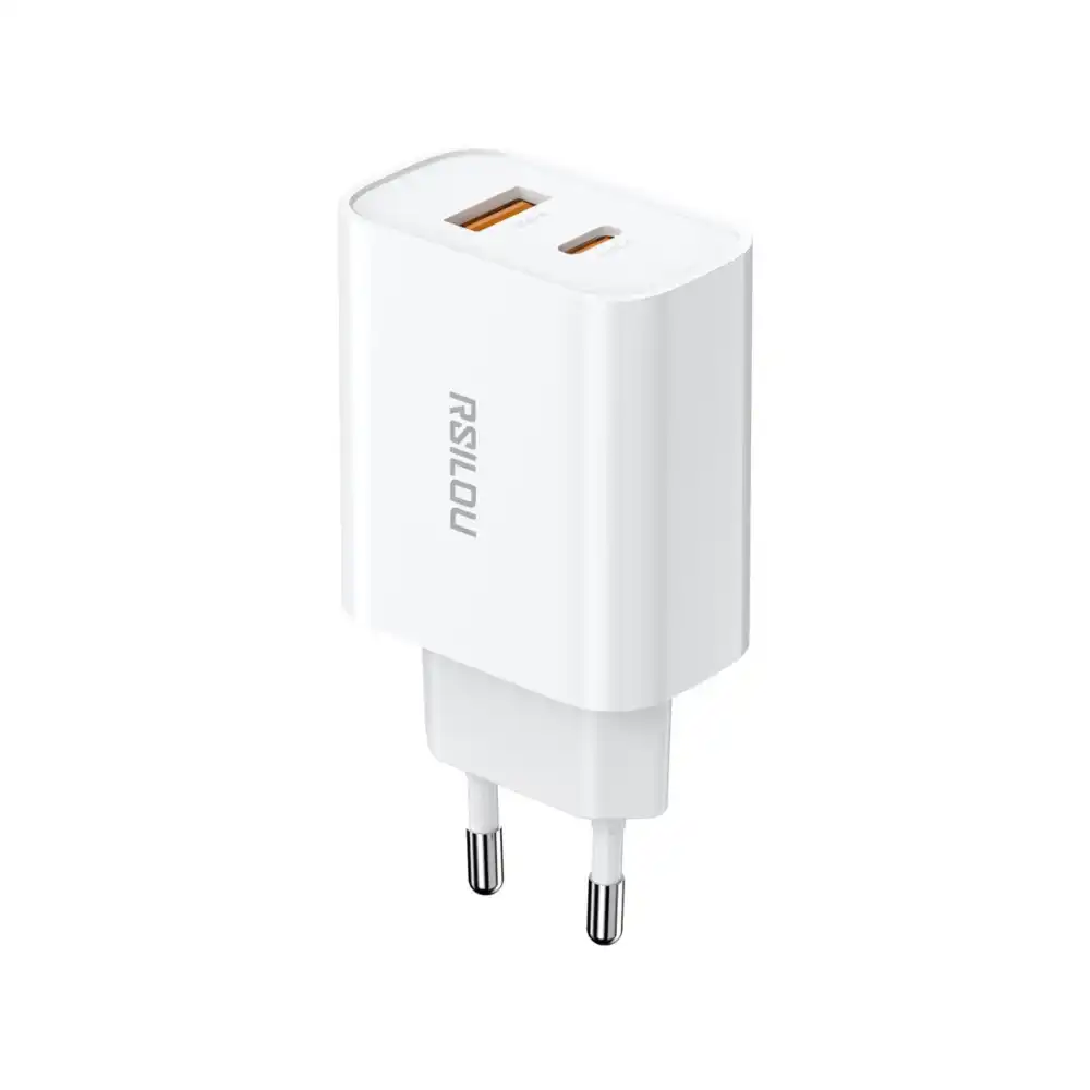 CHARGER PLUG RSILOU USB-A TYPE-C GAN 20W (R4242-001)