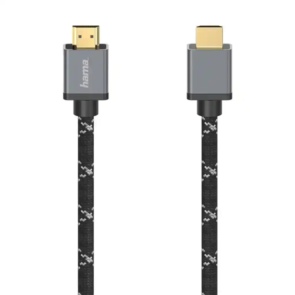 كابل هاما ‏Ultra High Speed HDMI™ موصل إلى موصل معدني 1متر أسود x رمادي HAMA205238