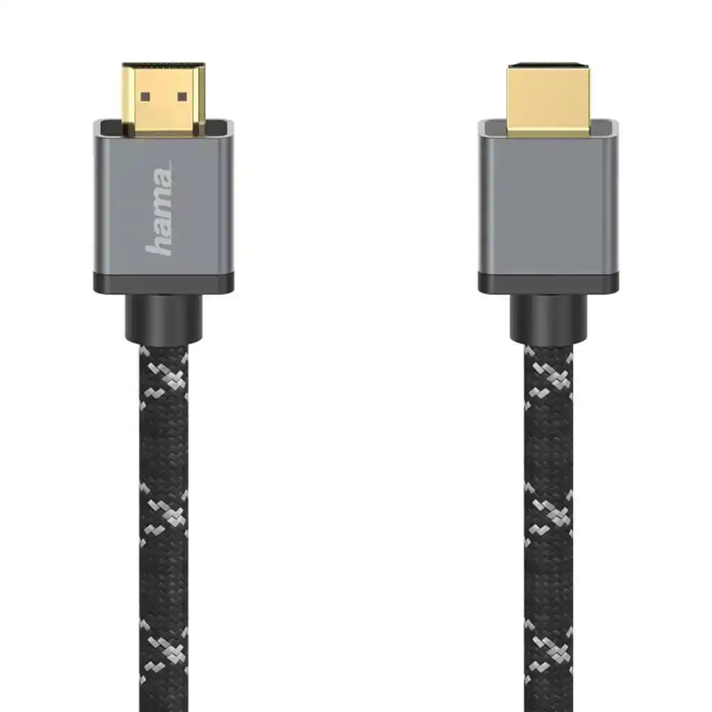 كابل هاما ‏Ultra High Speed HDMI™ موصل إلى موصل معدني 2متر أسود x رمادي HAMA205239