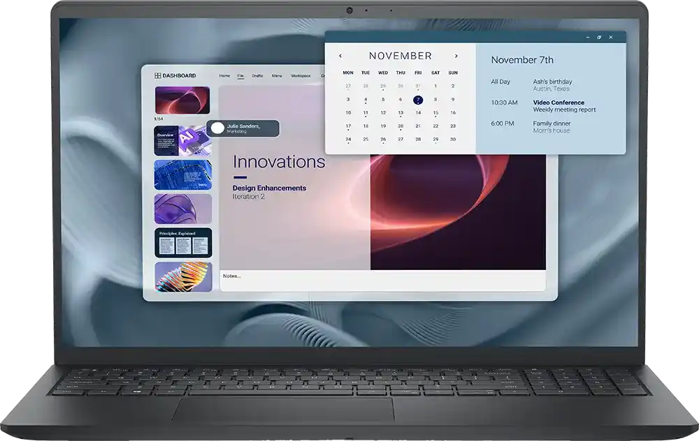لابتوب ديل برو 15 اسينشال PV15250 انتل كور i7-1355U رام 8 جيجا هارد 512 جيجا SSD كارت شاشة Intel UHD مدمج شاشة 15.6 بوصة FHD دوس - اسود