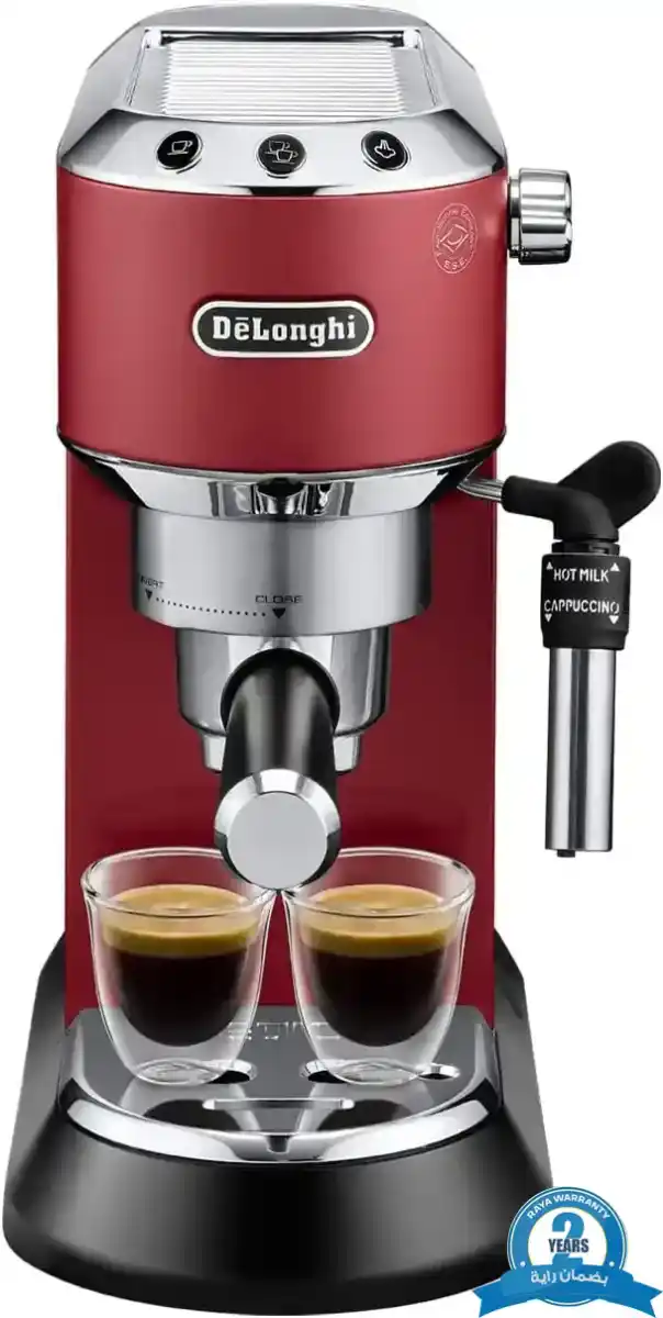 ماكينة قهوة اسبريسو ديلونجي نص اوتوماتيك 15 بار 1300 وات EC685R - أحمر (ضمان راية)