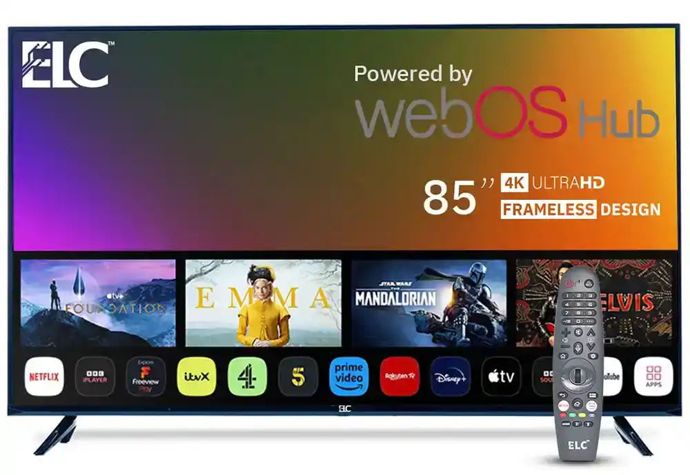 شاشة اي ال سي 85 بوصة سمارت 4K LED بدون فريم LE85M1 TSWO - رسيفر داخلي
