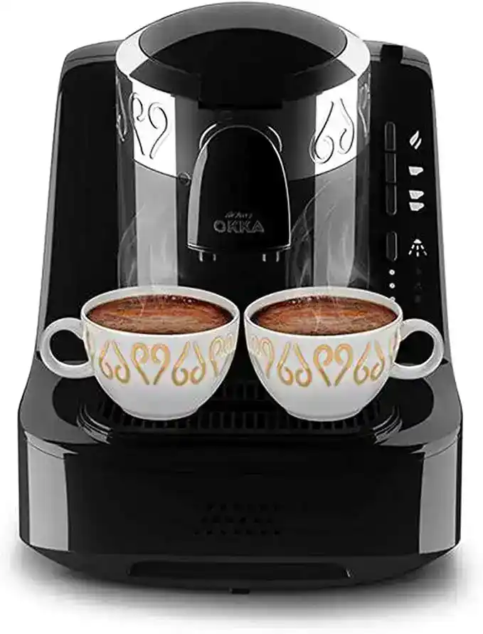 ماكينة قهوة تركي اوكا 710 وات 2 كوب OK002 - اسود × فضي