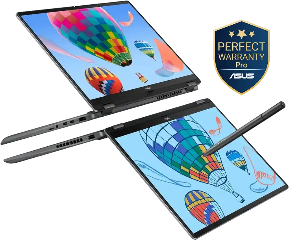 لابتوب اسوس فيفو بوك فليب 14 TP3407SA-SG157W انتل كور الترا 7 256V رام 16 جيجا هارد 512GB SSD كارت شاشة Intel Arc شاشة 14 بوصة WUXGA- ويندوز 11 هوم- رمادي