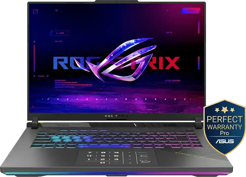 لابتوب اسوس ROG Strix G16 G614PW-TS161W معالج AMD Ryzen 9 8940HX رام 16 جيجا هارد 1TB SSD كارت شاشة NVIDIA GeForce RTX 5080 16GB شاشة FHD 16 بوصة- Windows 11- اسود
